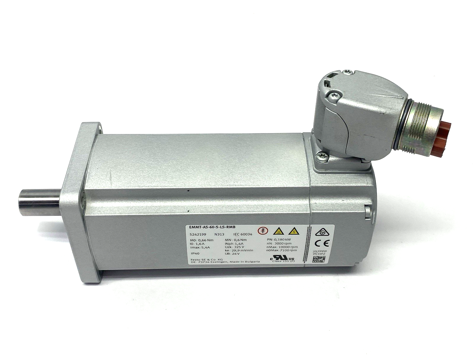 Festo EMMT-AS-60-S-LS-RMB Servo Motor, AC Synchronous, 190W 60mm Flange 5242199 - Maverick Industrial Sales