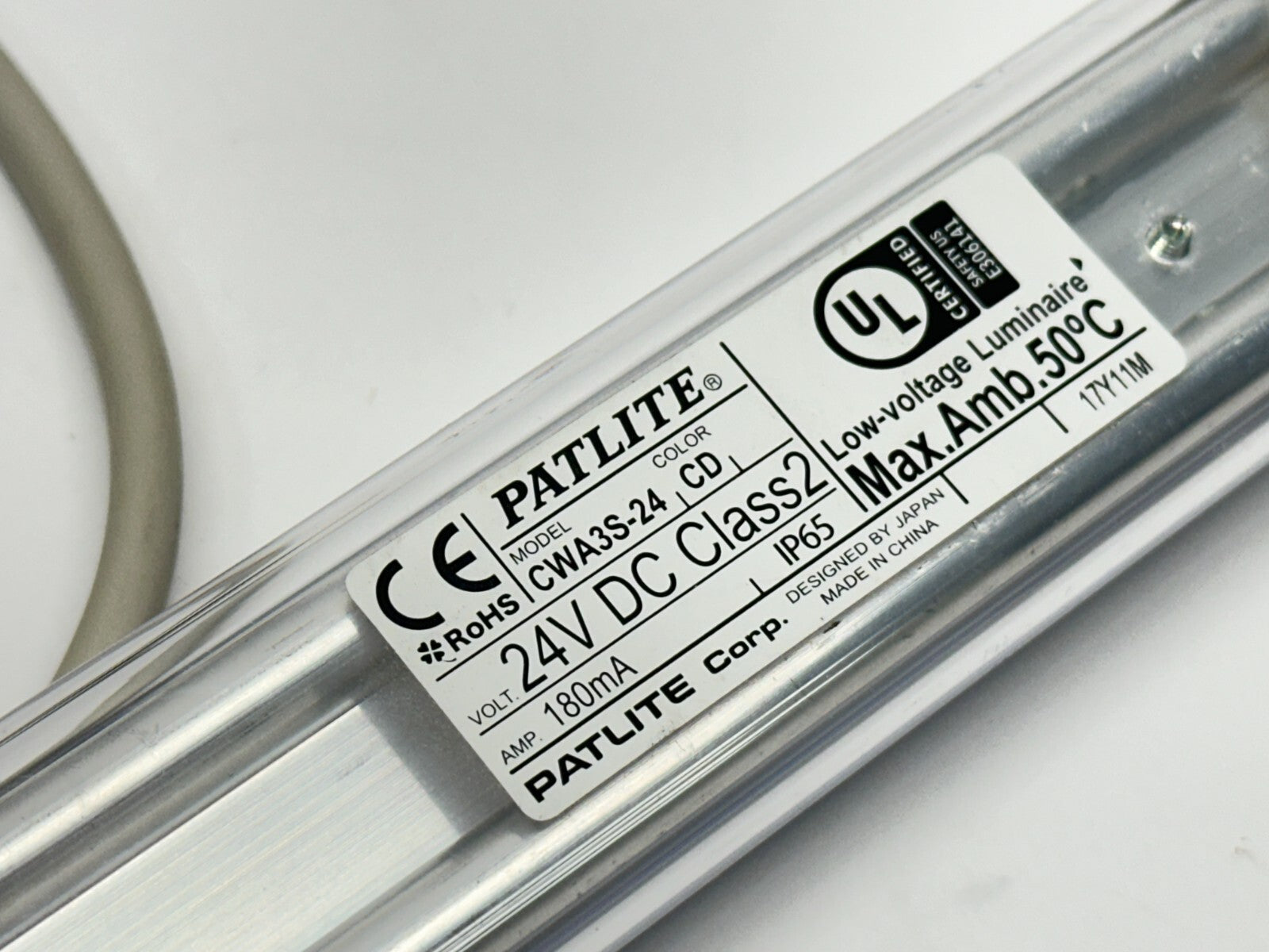 Patlite CWA3S-24-CD LED Light Bar Daylight White 300mm 24VDC - Maverick Industrial Sales