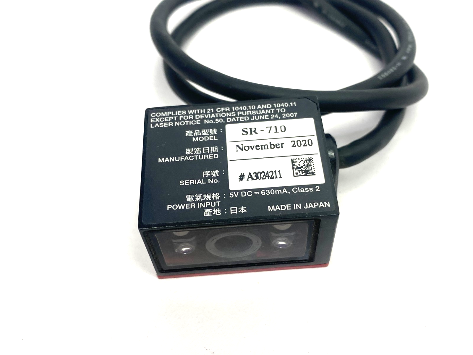 SR-710 | Keyence Fixed-Type Ultra-Compact Code Reader, Middle Range CUT CABLE - Used - Maverick Industrial Sales