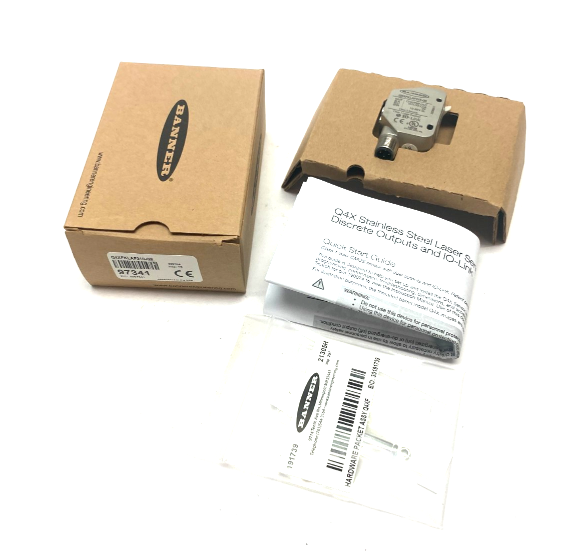 Banner Q4XFKLAF310-Q8 IO-Link Rugged Laser Distance Sensor Adjustable Fld 97341 - Maverick Industrial Sales