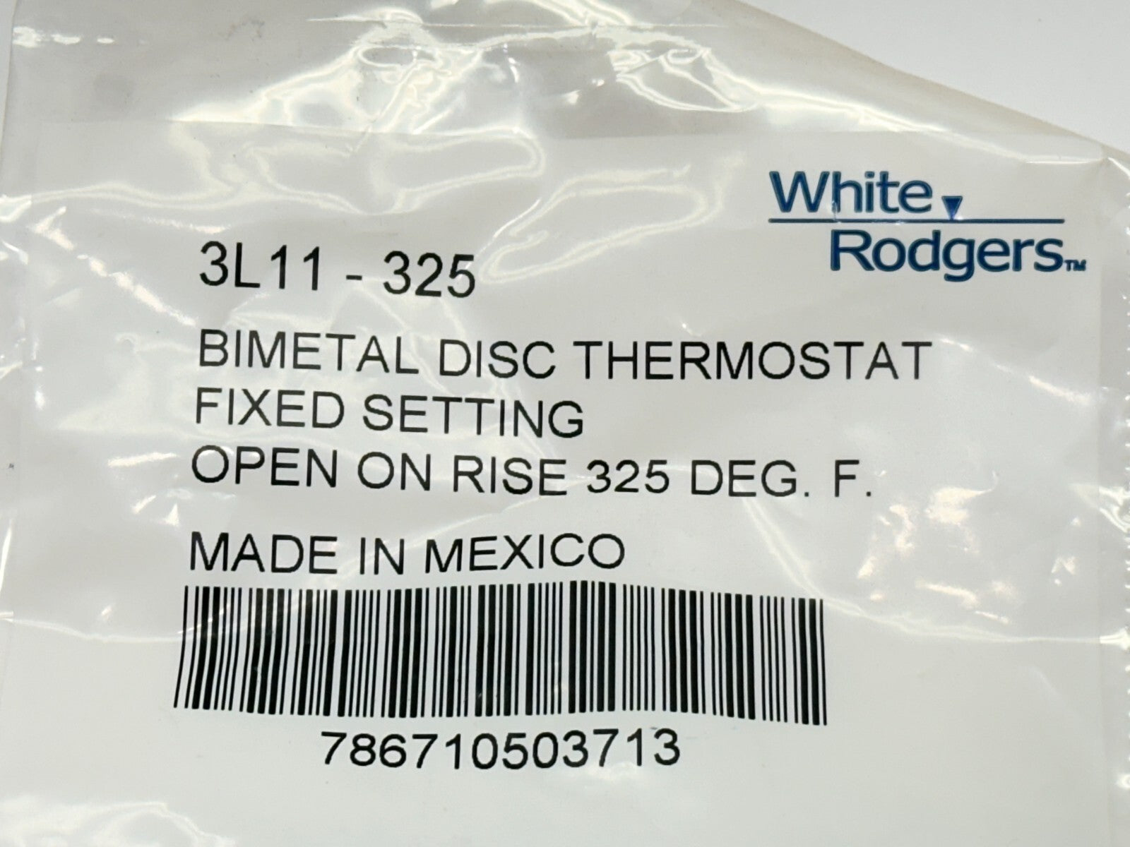 White Rodgers 3L11-325 Bimetal Disc Thermostat Open On Rise 325 Deg F - Maverick Industrial Sales