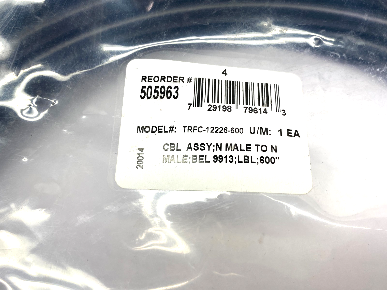 TRFC-12226-600 Jumper Cable Assembly N Male to N Male 600" Length 505963 - New - Maverick Industrial Sales