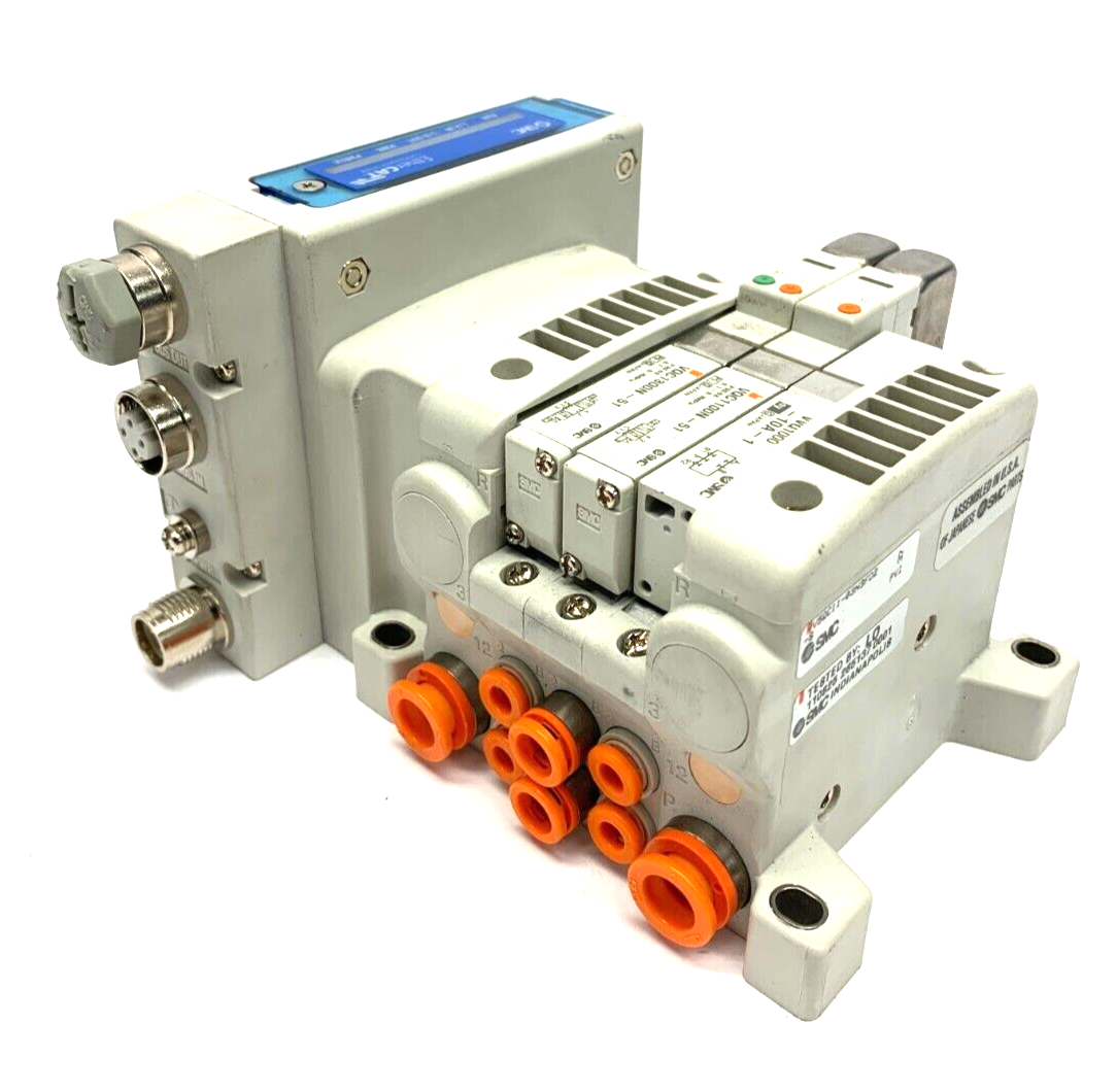 SMC V5QC11-03N3FD2-S Base Manifold w/ EX260-SEC1 EtherCAT Class 2 Output - Maverick Industrial Sales