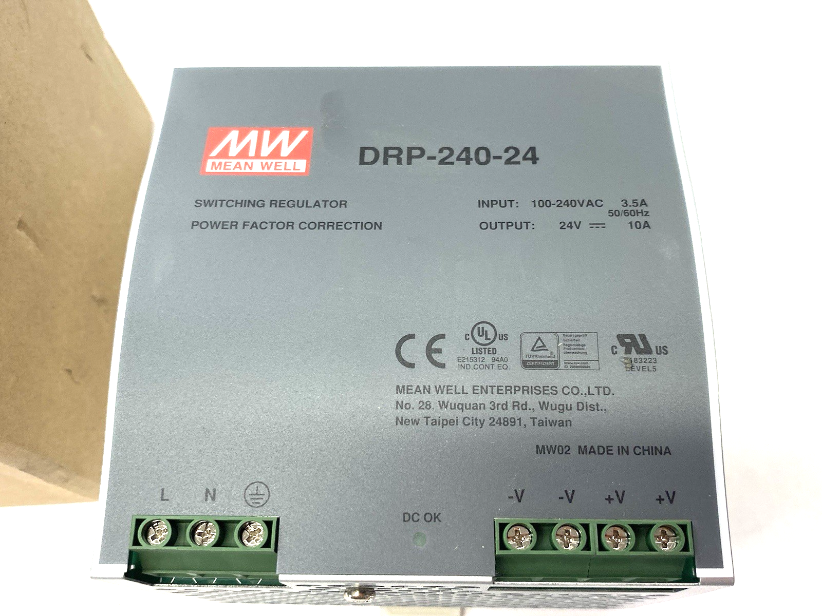 Meanwell DRP-240-24 AC/DC Switching Power Supply, DIN Rail - Maverick Industrial Sales