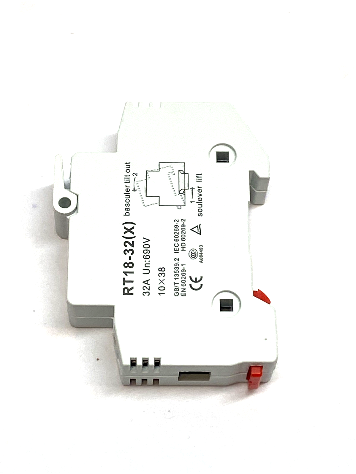 RT18-32X | MRO Fuse Holder 10x38mm 32A 380–500V 1-Pole DIN Rail LOT OF 3 - New – Open box - Maverick Industrial Sales