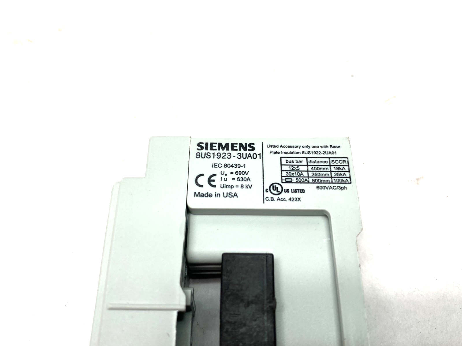 Siemens 8US1923-3UA01 Busbar Holing Bracket - Maverick Industrial Sales