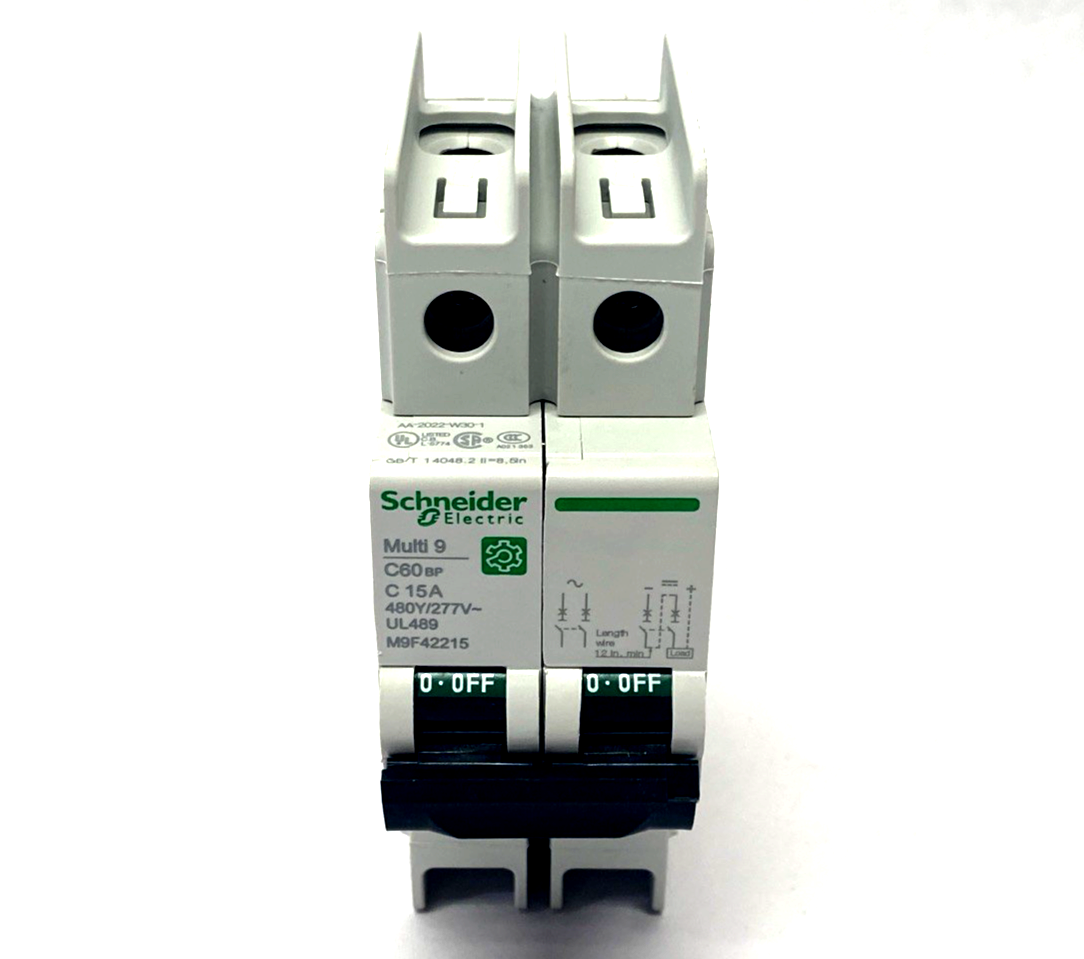 Schneider Electric M9F42215 Miniature Circuit Breaker Multi9 C60BP 2P 15A - Maverick Industrial Sales