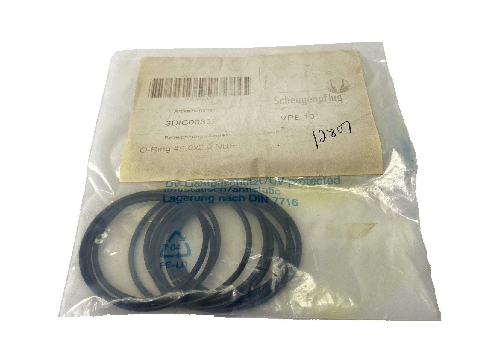 Scheugenpflug 3DIC00332 O-Ring 40.0 X 2.0 NBR LOT OF 20 - Maverick Industrial Sales