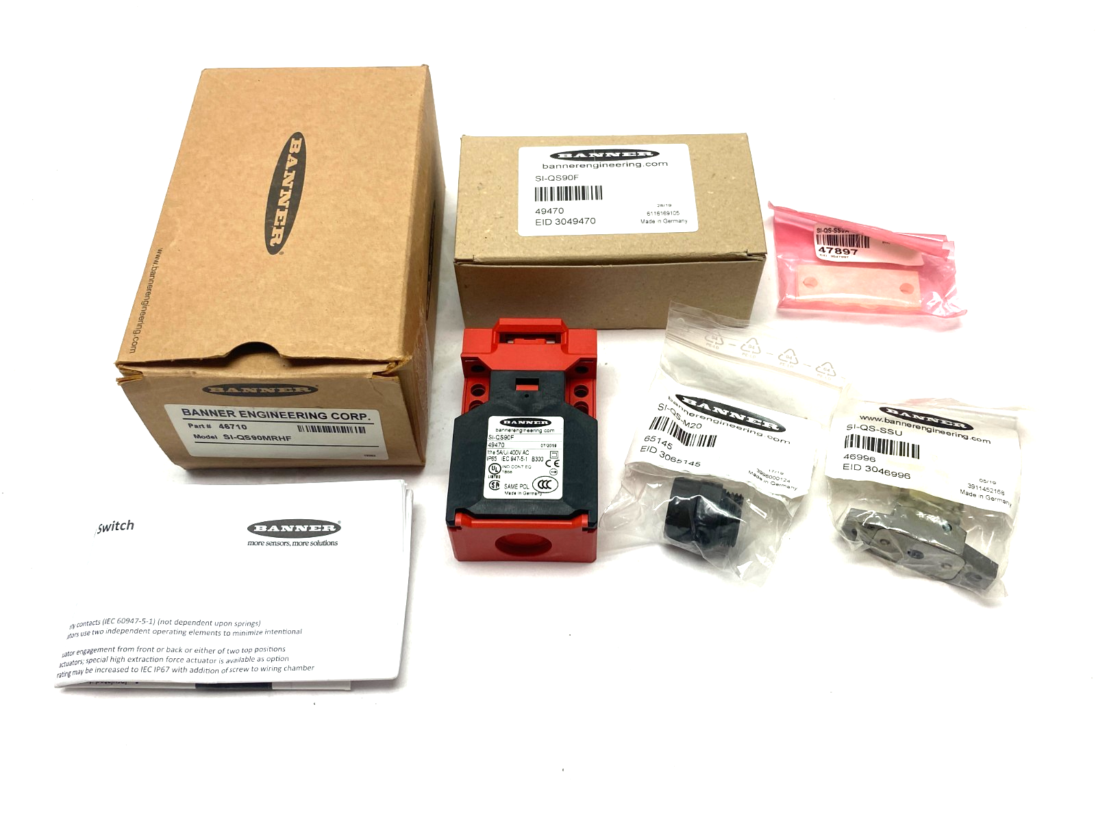 Banner SI-QS90MRHF Compact Flat-Pack Safety Switch Horizontal Radius 46710 - Maverick Industrial Sales