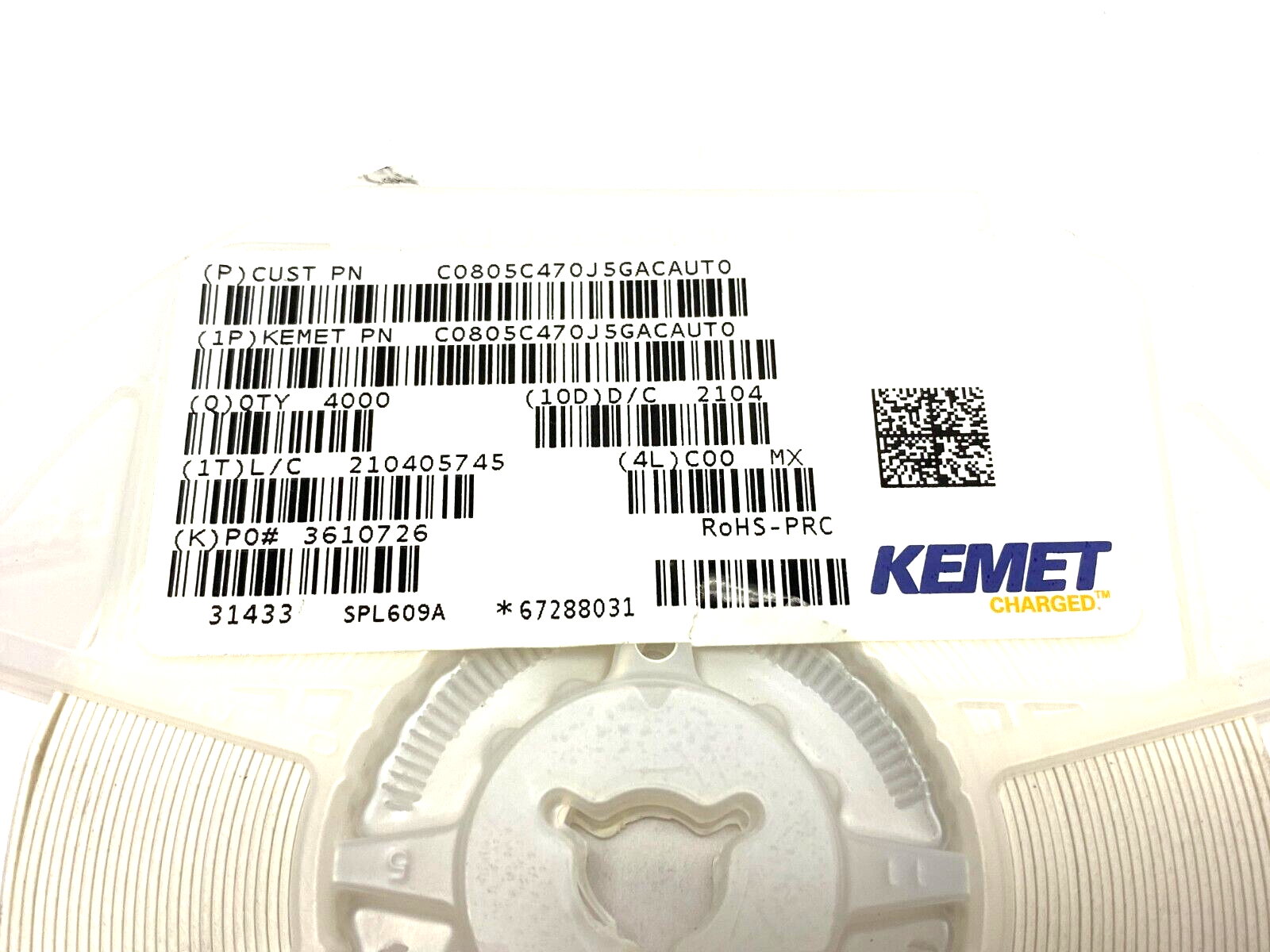 C0805C470J5GACAUTO | Kemet Multilayer Ceramic Capacitor WHEEL OF 4000 - New - Maverick Industrial Sales