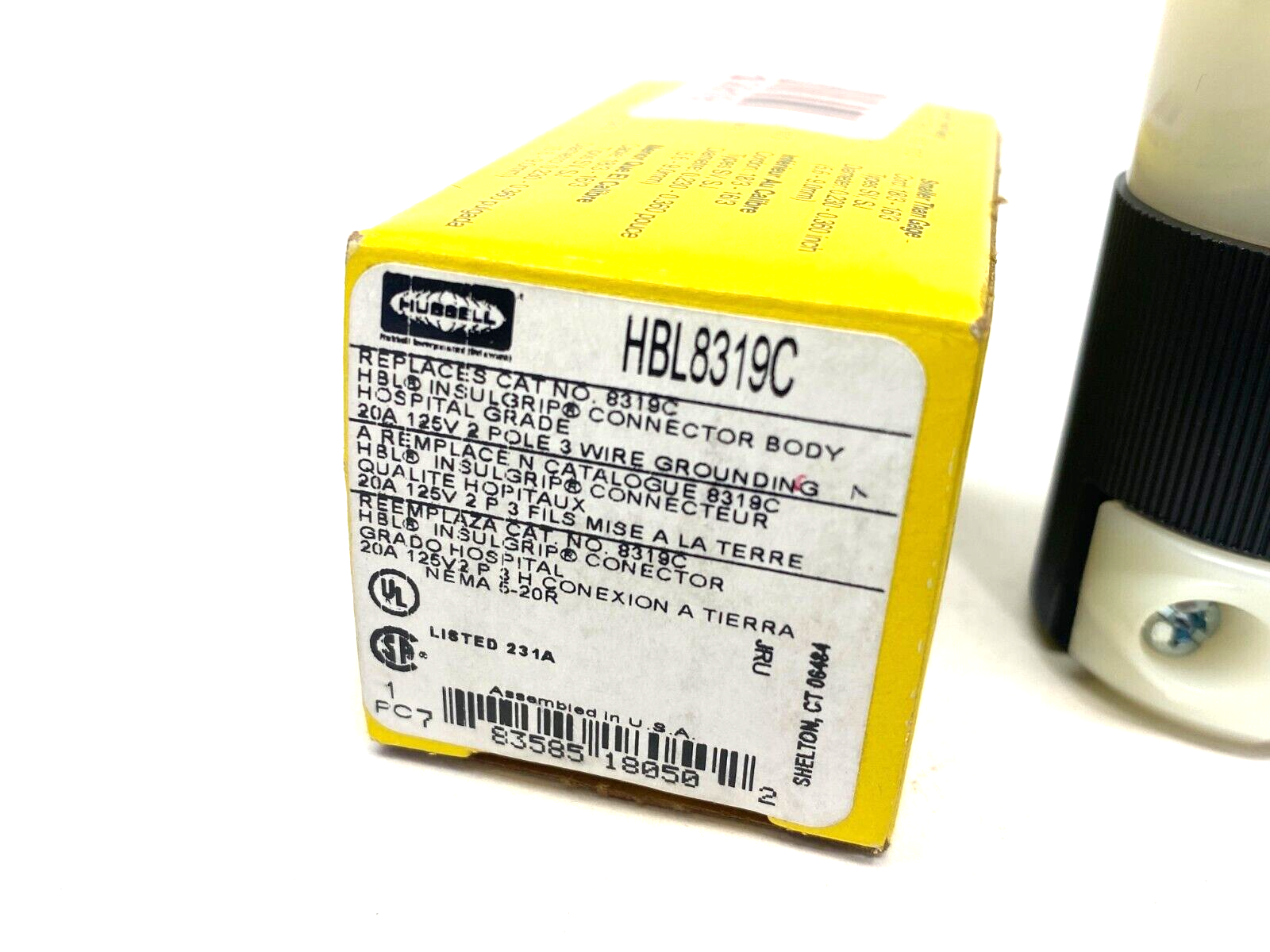 Hubbell HBL8319C Insulgrip Hospital Grade Outlet Receptacle Body 2-Pole 3-Wire - Maverick Industrial Sales