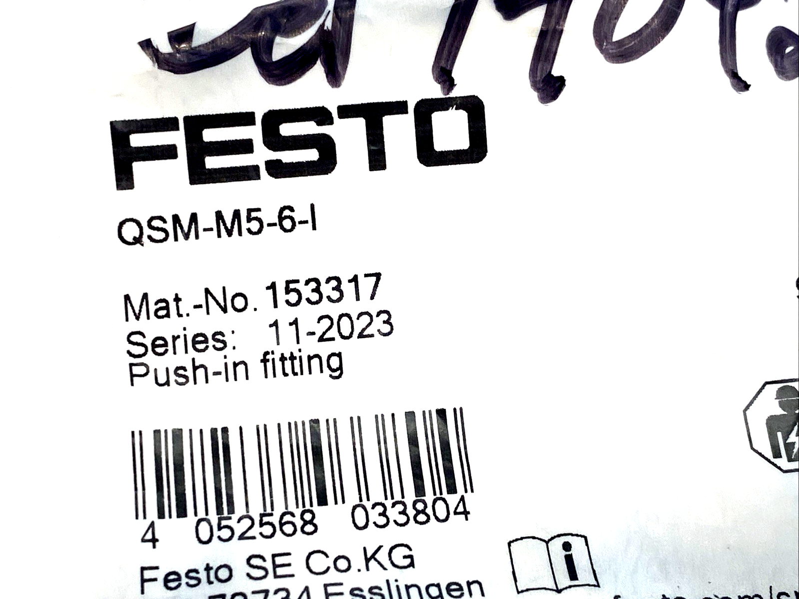 Festo QSM-M5-6-I Push-In Fitting 153317 10-PACK - Maverick Industrial Sales