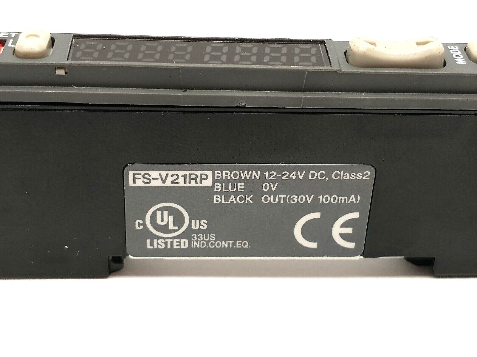 FS-V21RP | Keyence Fiber Amplifier Main Unit PNP 3-Pin Male Connector 13" Cable - Used - Maverick Industrial Sales