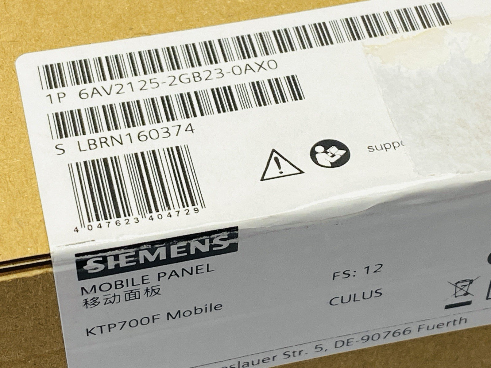 Siemens 6AV2125-2GB23-0AX0 SIMATIC HMI KTP700F Mobile 7" TFT Display - Maverick Industrial Sales