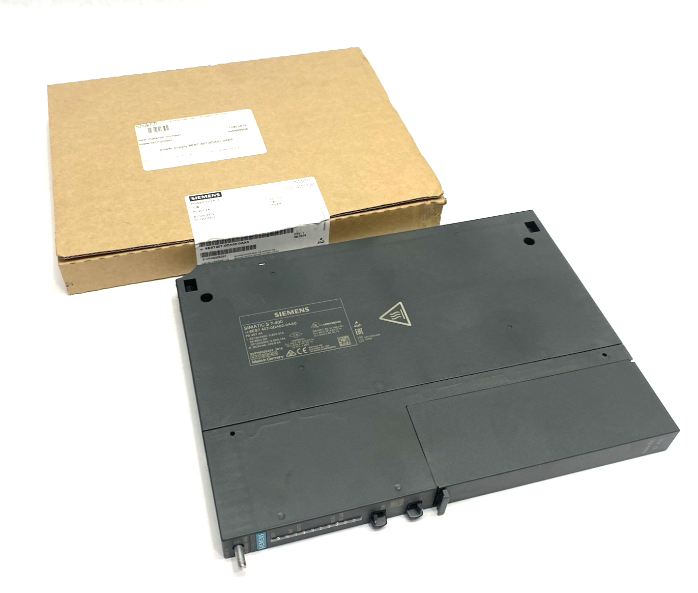 Siemens 6ES7407-0DA02-0AA0 SIMATIC S7-400 SV Power Supply Module BROKEN CORNER - Maverick Industrial Sales