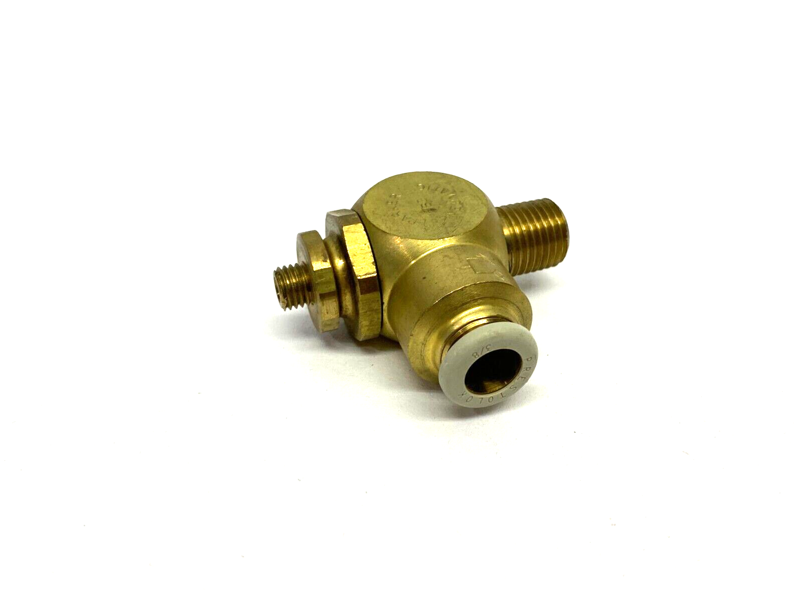 Parker 3251-2538 Brass Flow Control Valve, 1/4" NPT Thread, 3/8" Tube 032512538 - Maverick Industrial Sales