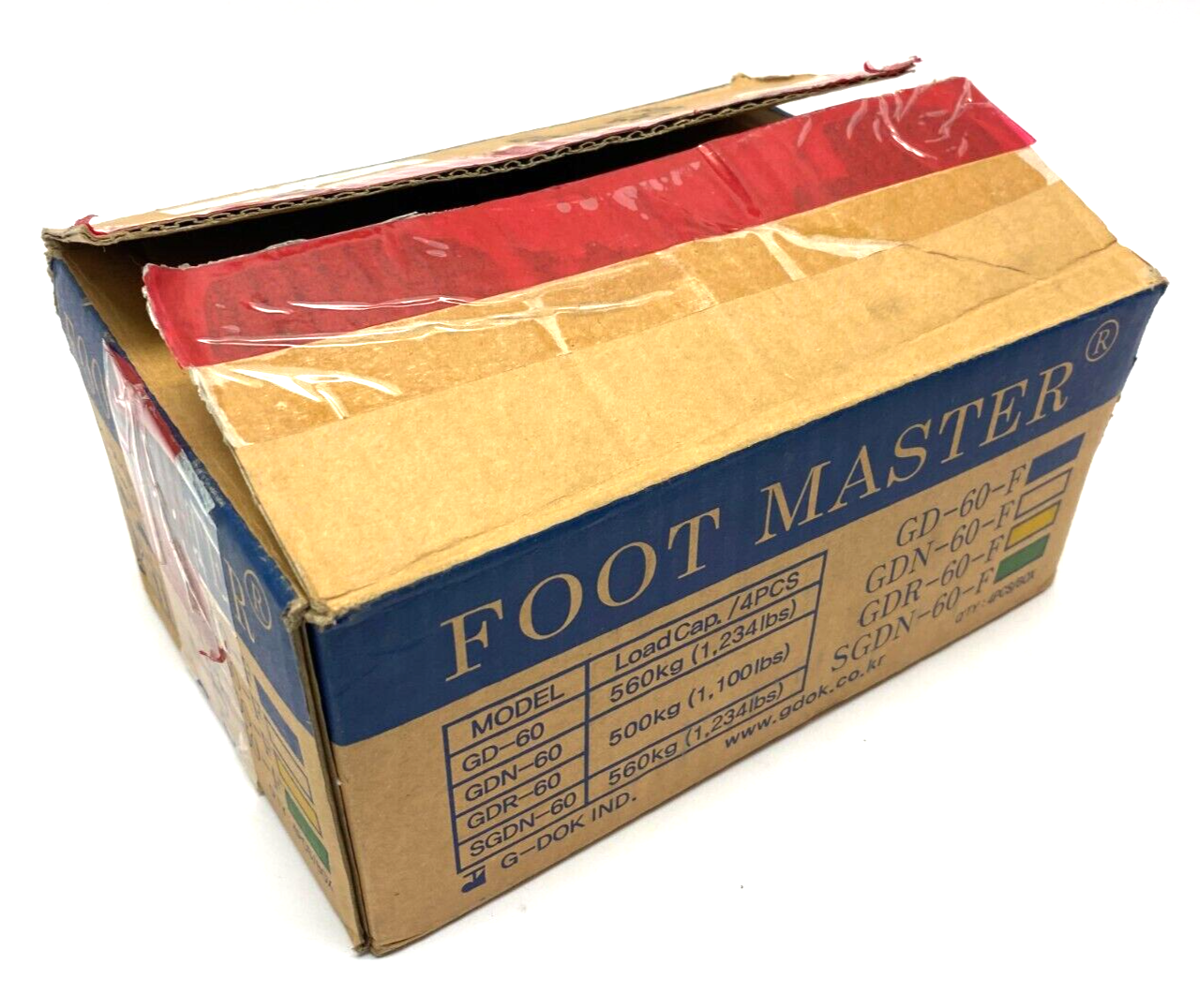 Foot Master GD-60-F-NYN-FBL Mounted Swivel Leveling Caster 50mm BOX OF 4 - Maverick Industrial Sales