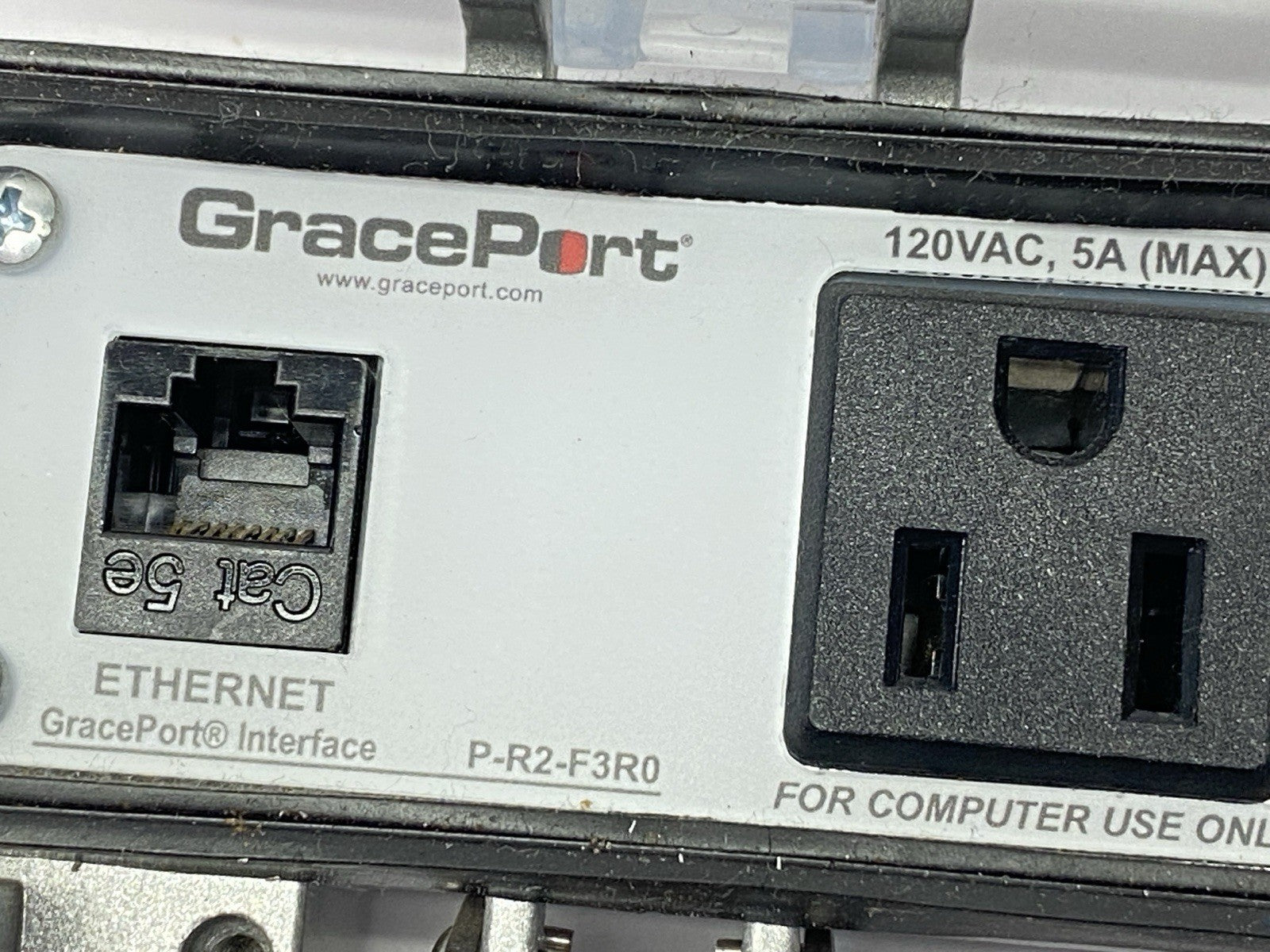 GracePort P-R2-F3R0 RJ45 Ethernet Panel Interface Connector 5A 120VAC - Maverick Industrial Sales