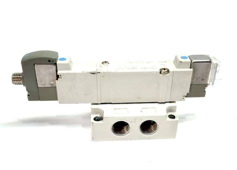 SMC SY5340-5WOU-02T Base Mount Double 3 Position 5 Port Solenoid Valve 1/4" NPT - Maverick Industrial Sales