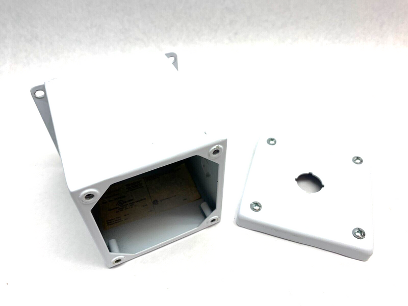 Hoffman E1PBXM Extra Deep Push Button Enclosure White, Back Knockout - Maverick Industrial Sales