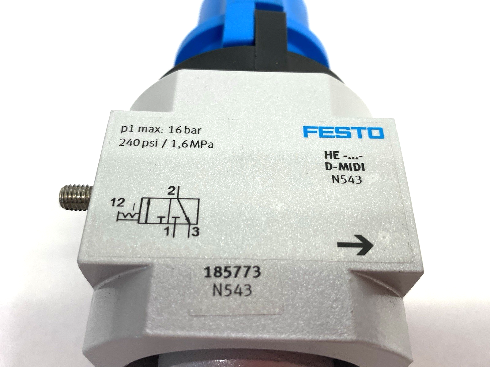 HE-D-MINI | Festo Manual On/Off Valve, Piston Gate, 3/2 Bistable 170681 - Used - Maverick Industrial Sales