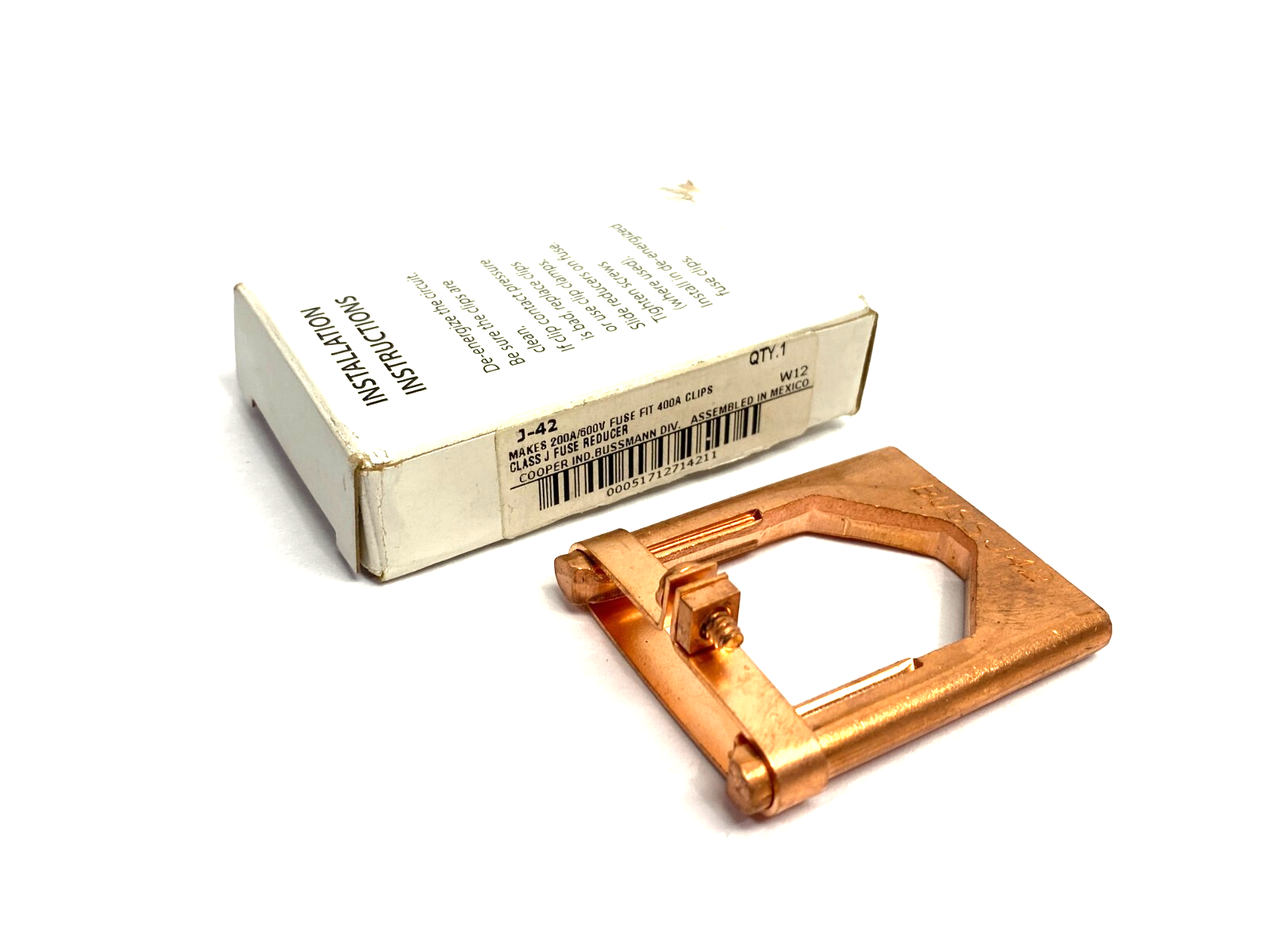 Cooper Bussmann J-42 Fuse Reducer Clip Makes 200A 600V Fit 400A BOX OF 1 - Maverick Industrial Sales