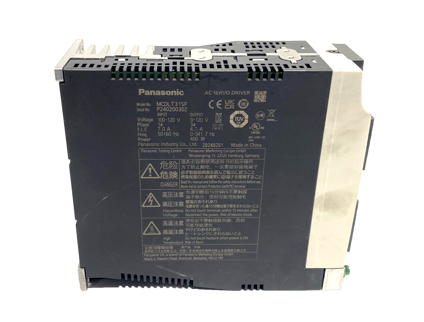 MCDLT31SF | Panasonic MINAS A6 Servo Drive - For parts or not working - Maverick Industrial Sales