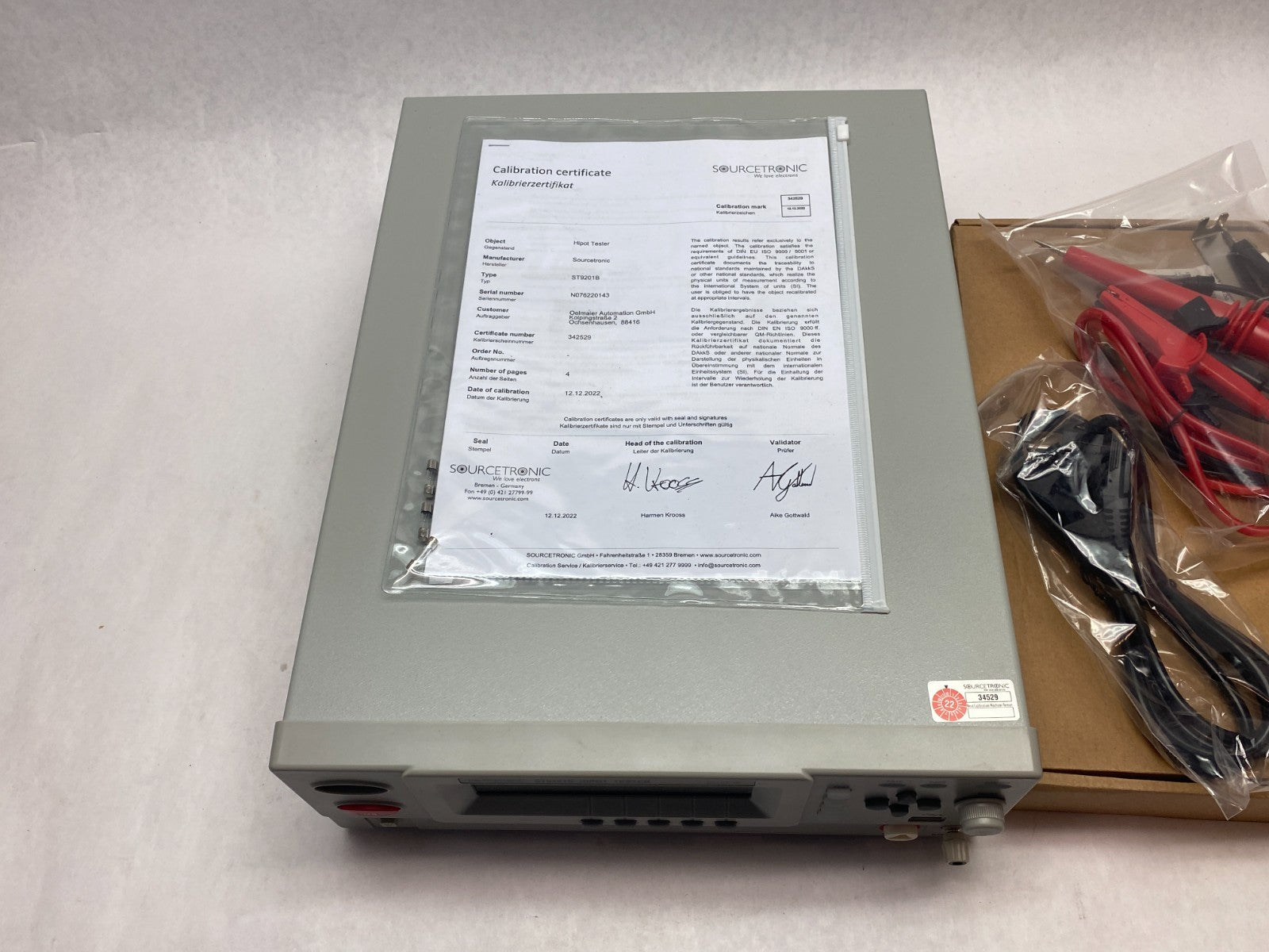 Sourcetronic ST9201B High Voltage Tester 5000VAC/6000VDC - Maverick Industrial Sales