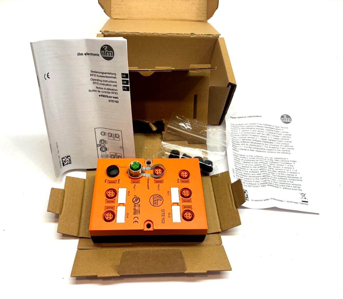 DTE102 | ifm Ethernet/RFID Evaluation Unit LF/HF 4-Channels, DTELF/HFABRWEIUS00 - New - Maverick Industrial Sales