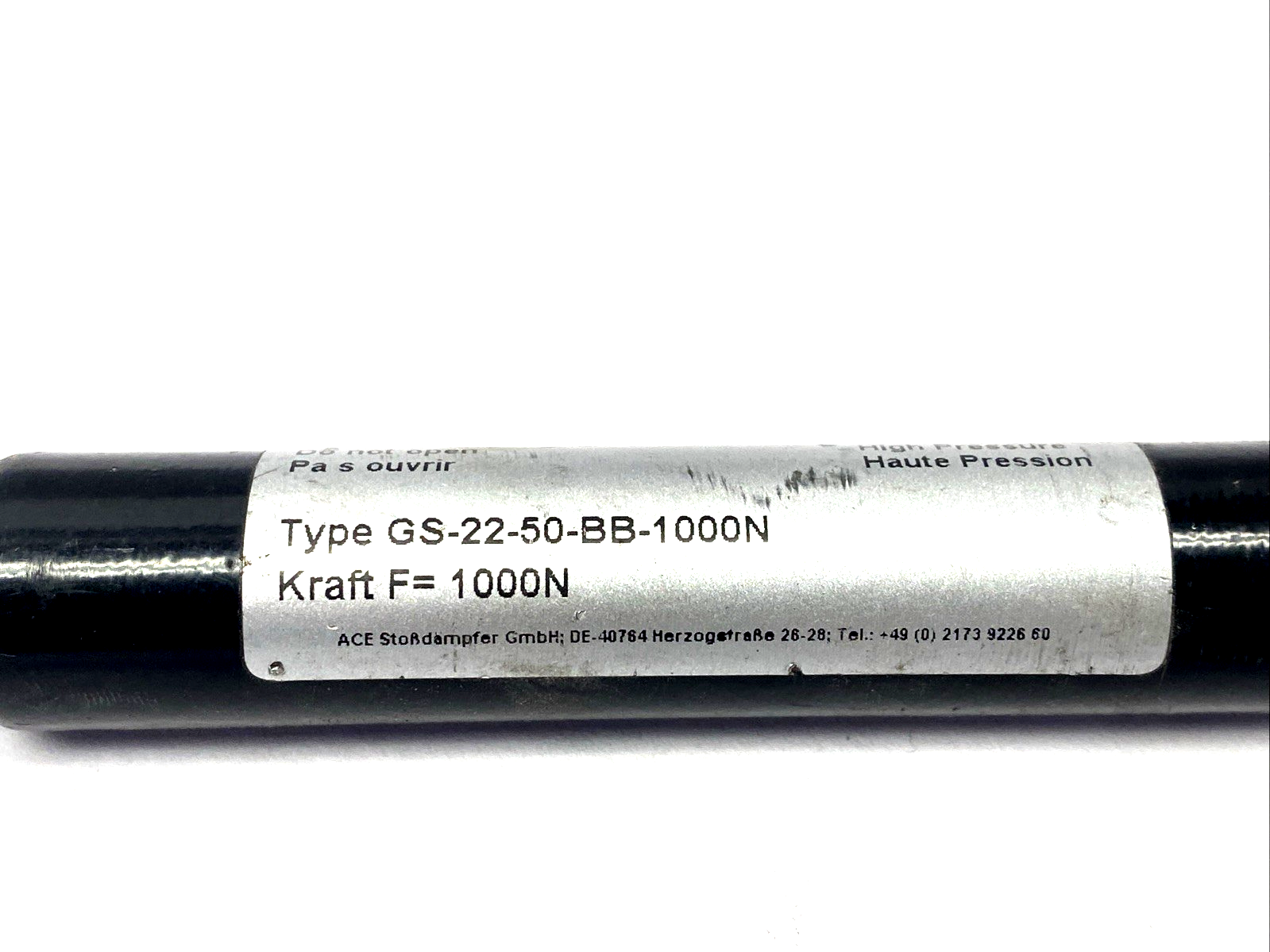 Ace Controls GS-22-50-BB-1000N Industrial Gas Spring 292 Lb. Extension Force - Maverick Industrial Sales