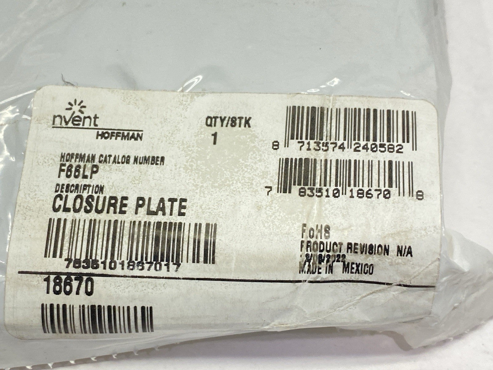 Hoffman F66LP Closure Plate Hinged-Cover Lay-In Wireway 6" x 6" Gray Steel 18670 - Maverick Industrial Sales