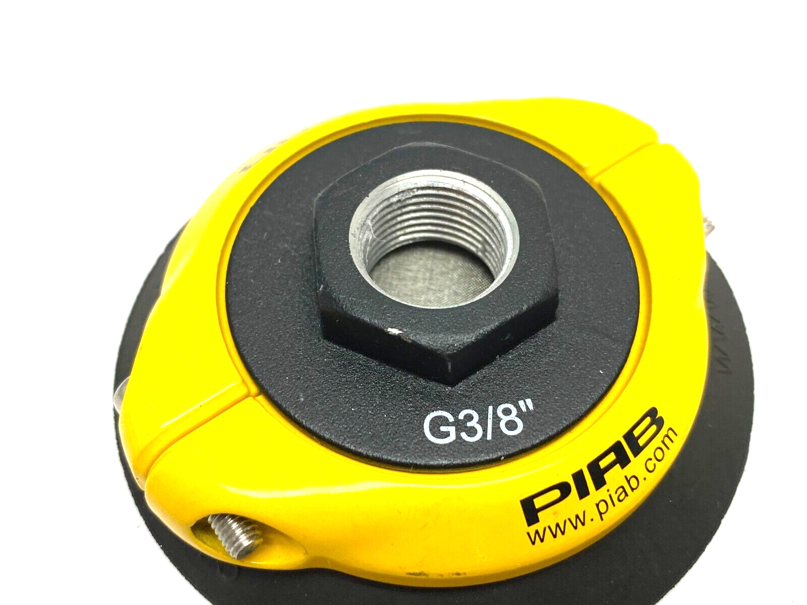 Piab F75.20.07ND Flat Vacuum Suction Cup Black G3/8" w/ Mesh Filter - Maverick Industrial Sales