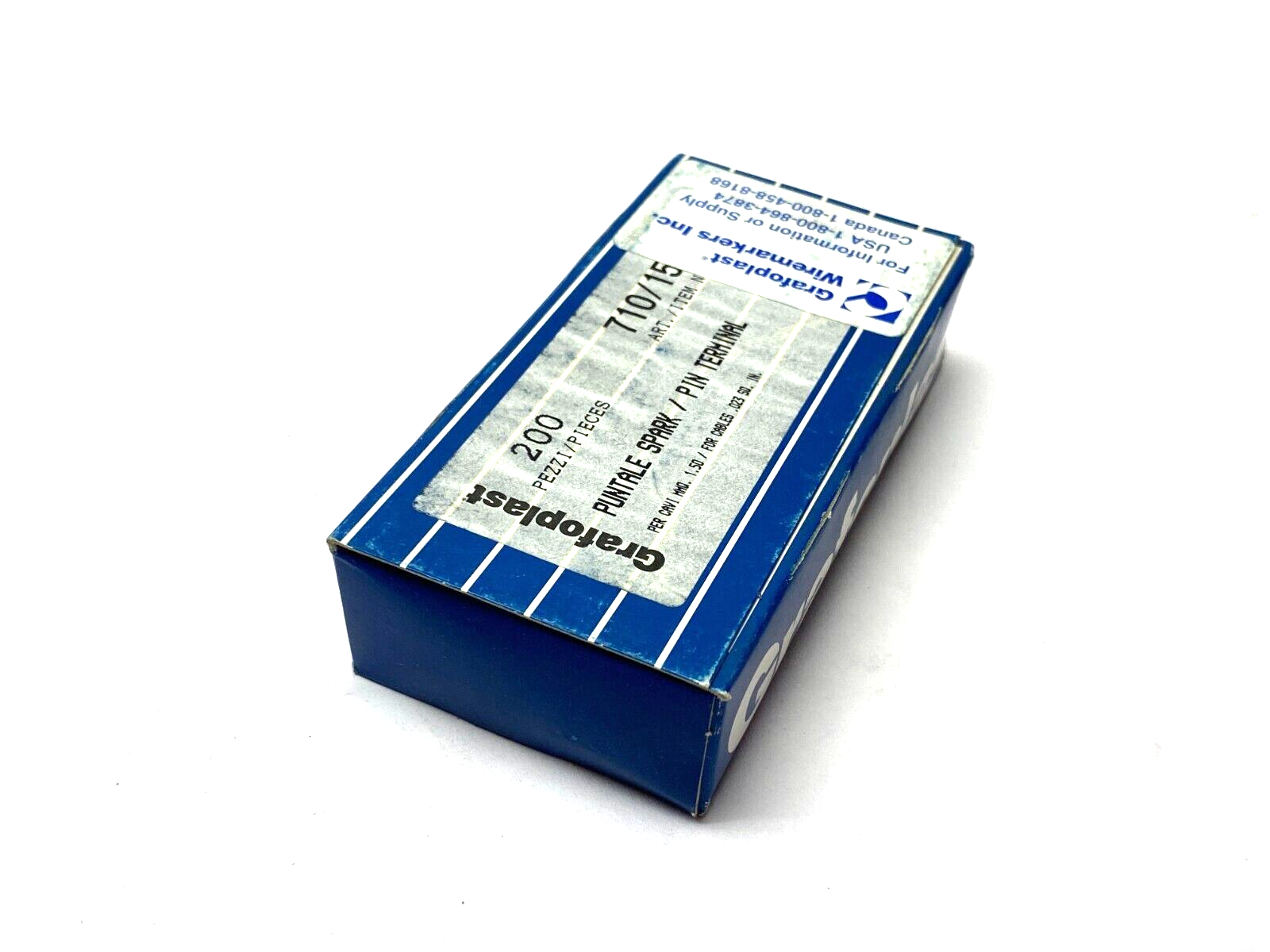 Grafoplast 711/15 14mm Spark Crimp-On Pins for Cable O.D. 1.5mm BOX OF 200 - Maverick Industrial Sales