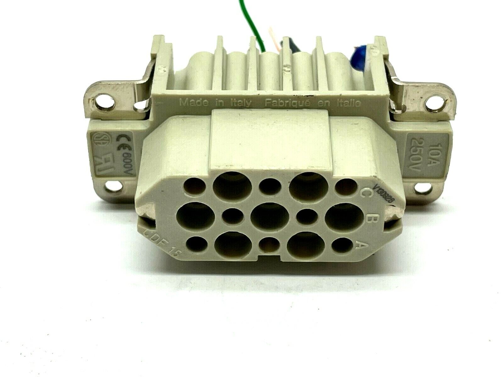 ILME CDF 15 Female Insert Crimp Connection 15 poles + PE 10A 250V 4kV LOT OF 2 - Maverick Industrial Sales