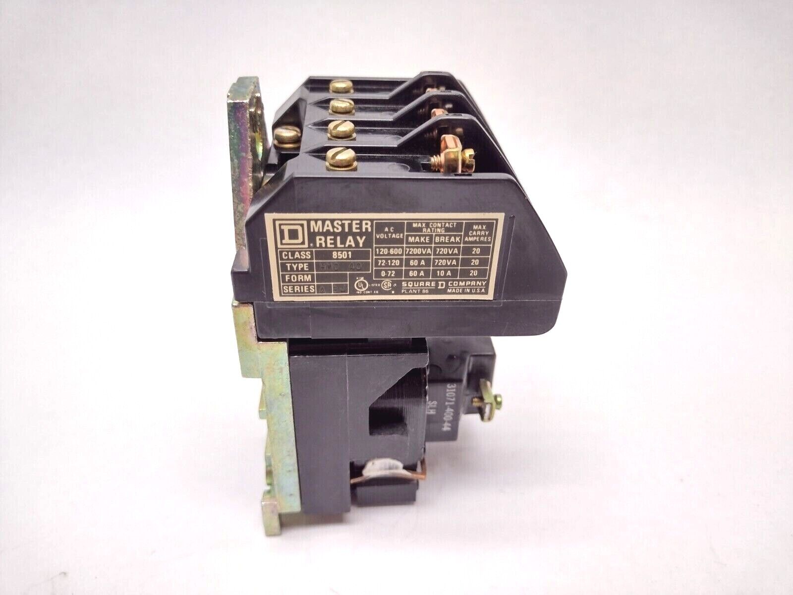 Square D 8501 HMO-40 Series A-BJ Master Relay With 31071-400-44 Coil, 87493 8501 - Maverick Industrial Sales