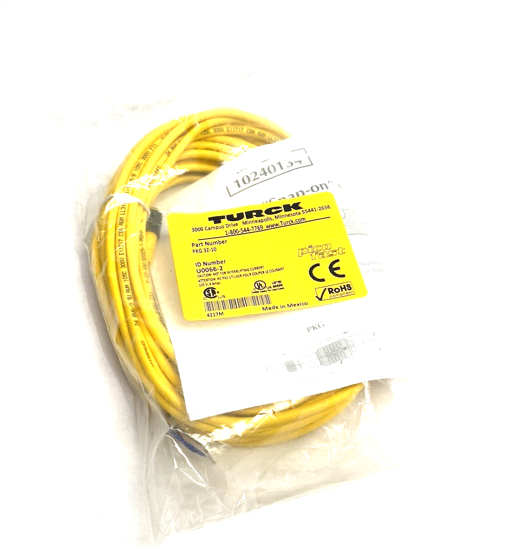 PKG 3Z-10 | Turck picofast Single Ended Connection Cordset U0066-2 - New - Maverick Industrial Sales