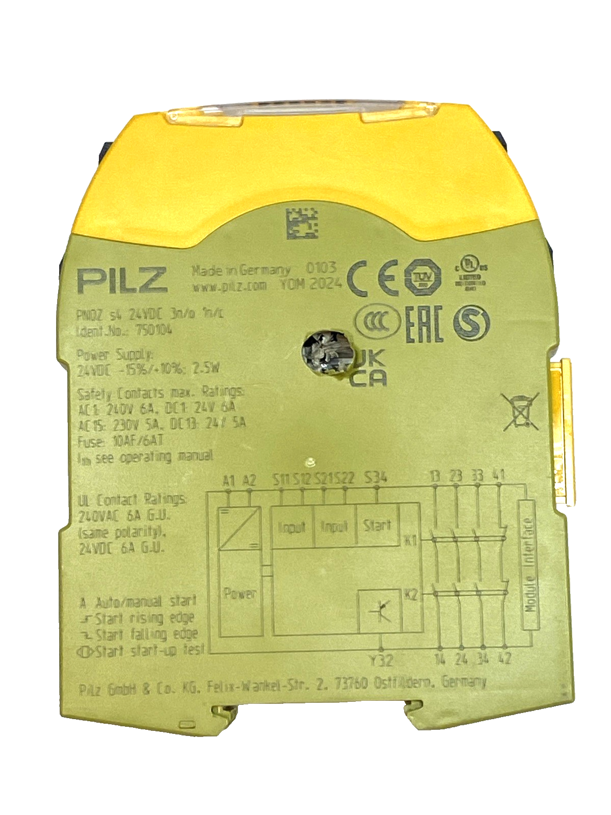 Pilz PNOZ s4 24VDC 3n/o 1n/c Standalone Sigma Safety Relay 750104 - Maverick Industrial Sales