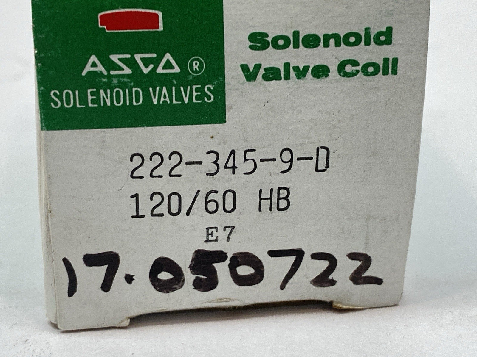 222-345-9-D | Asco Red Hat Solenoid Valve Coil 120/60 HB - New – Open box - Maverick Industrial Sales