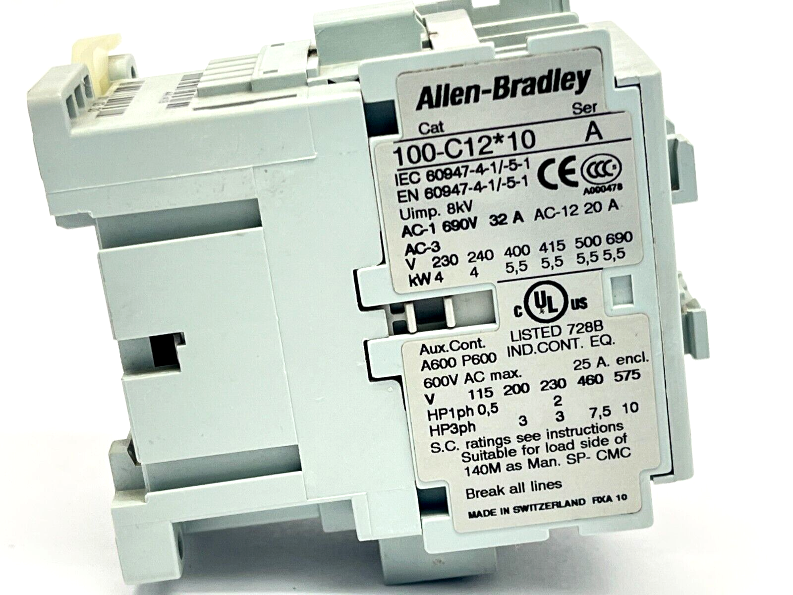 Allen Bradley 100-C12UD-10 Ser A Contactor 110/120V Coil - Maverick Industrial Sales