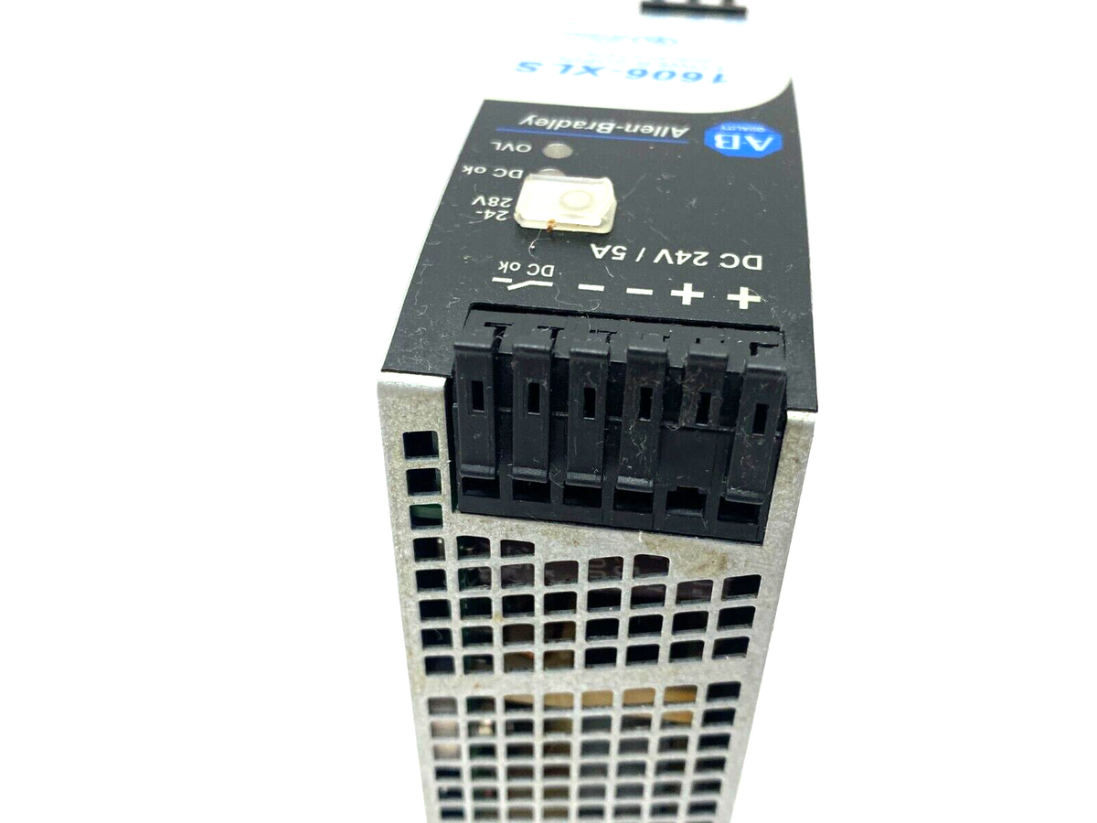 1606-XLS120E | Allen Bradley Ser. A Single Phase Power Supply 24VDC 5A BROKEN CLIP - Used - Maverick Industrial Sales