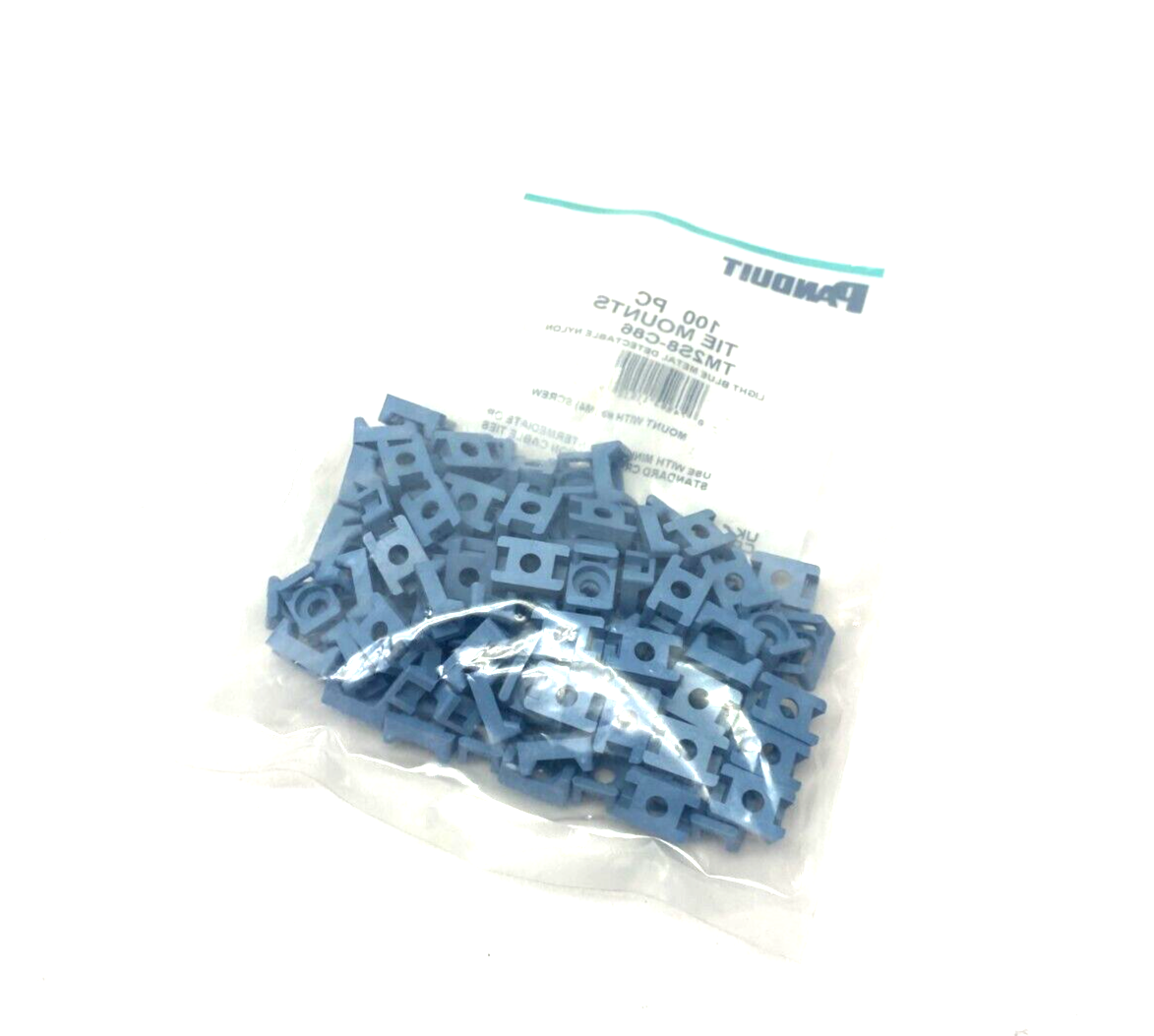 Panduit TM2S8-C86 Light Blue Metal Detectable Nylon Cable Tie Mount PKG OF 100 - Maverick Industrial Sales