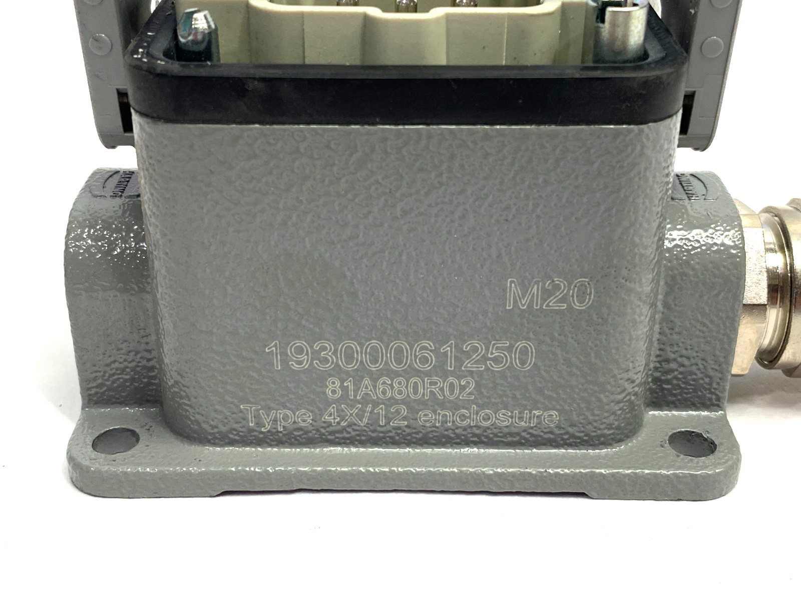 Harting 19300061250 Han 6 B-Base Surface-LC 1 Lever 1xM20 w/ 09330062601 Insert - Used - Maverick Industrial Sales