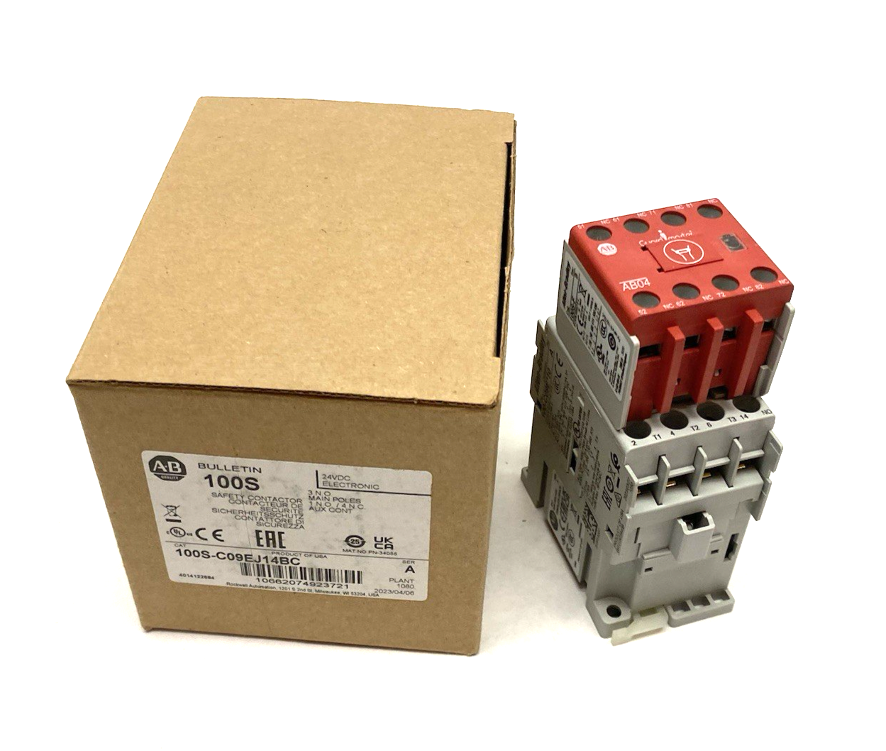 100S-C09EJ14BC | Allen Bradley Ser. A Safety Contactor 3 NO Main, 1 NO/4 NC Aux - New Other - Maverick Industrial Sales