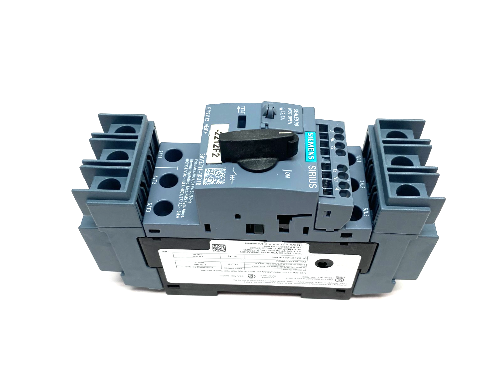Siemens 3RV2711-1KD10 SIRIUS Motor Protector Circuit Breaker Frame Size S00 - Maverick Industrial Sales