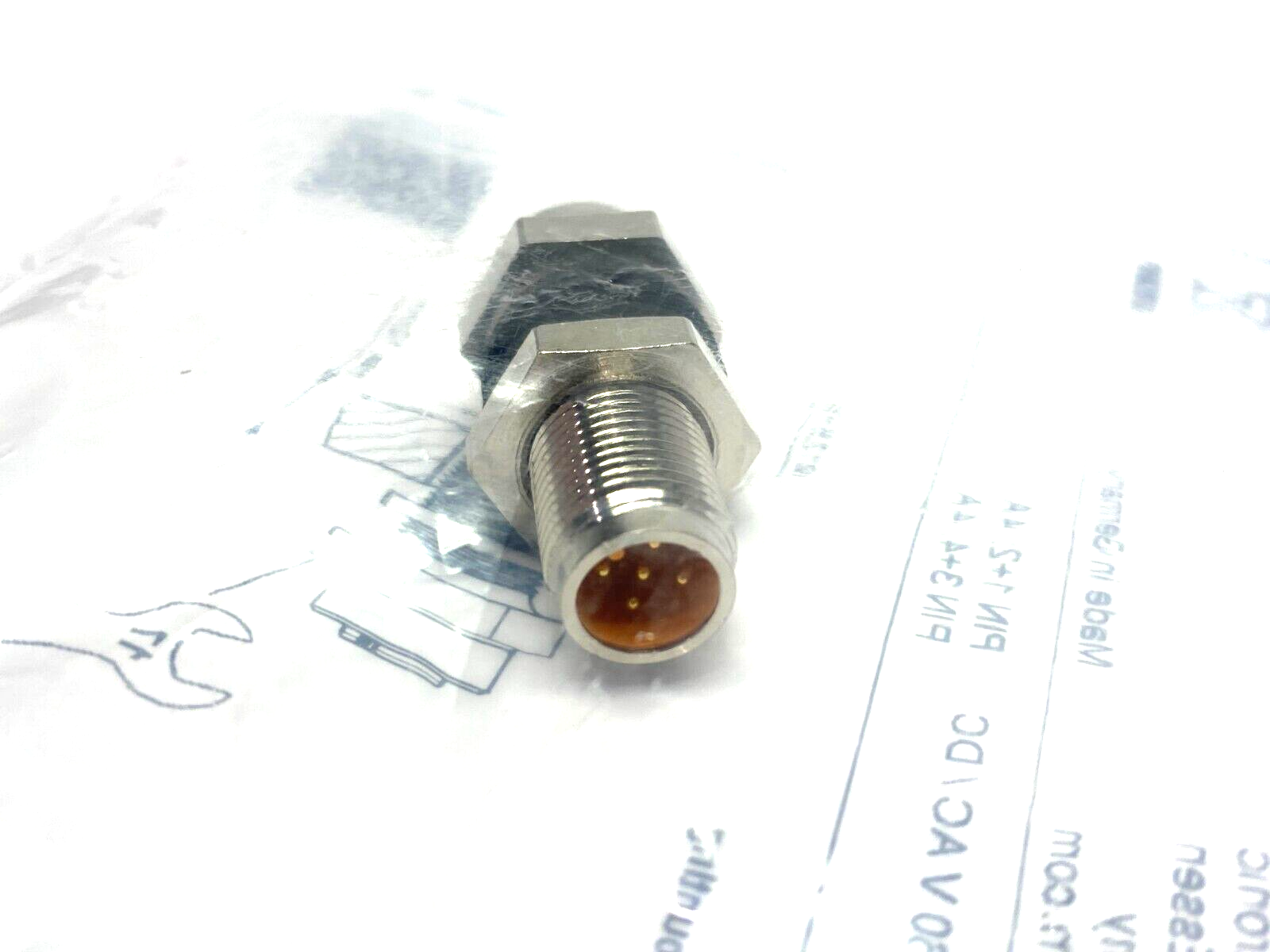 Ifm E73008 Nickel-Plated Wall Passage Standard Type 60V AC/DC 5-Pin M to F - New - Maverick Industrial Sales