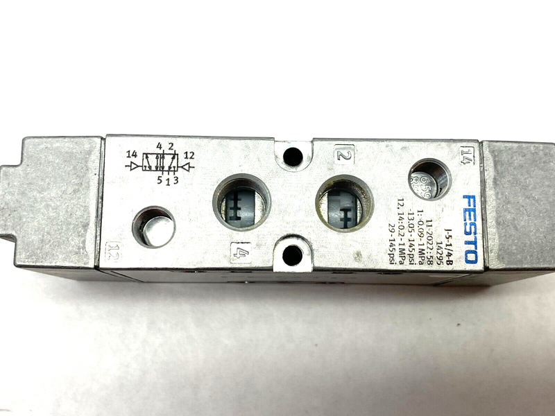 Festo J-5-1/4-B Pneumatic Valve 5/2 Double Solenoid 1/4" Ports 14295 - Maverick Industrial Sales