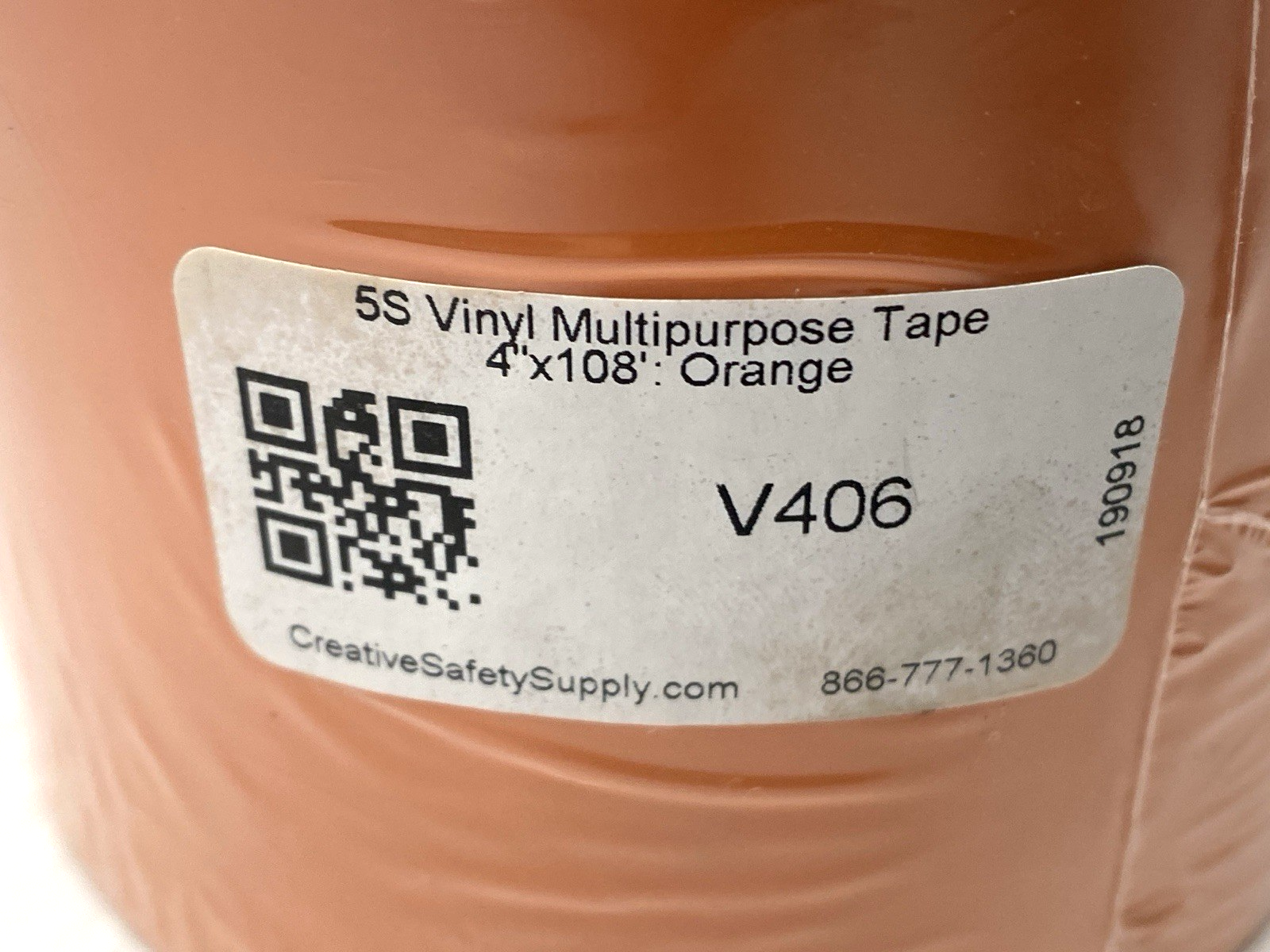 Creative Safety Supply V604 Orange Multipurpose 5S Tape 4" x 108' - Maverick Industrial Sales