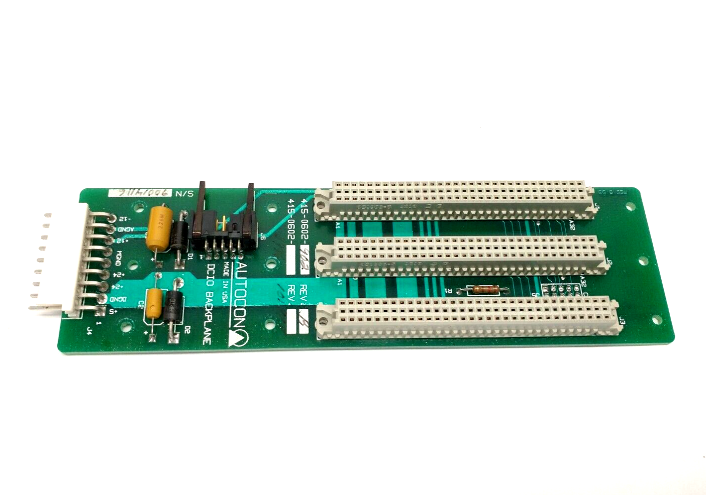 Autocon 415-0602-902 Rev B DCIO Backplane Circuit Board Hurco BMC30HT - Used - Maverick Industrial Sales
