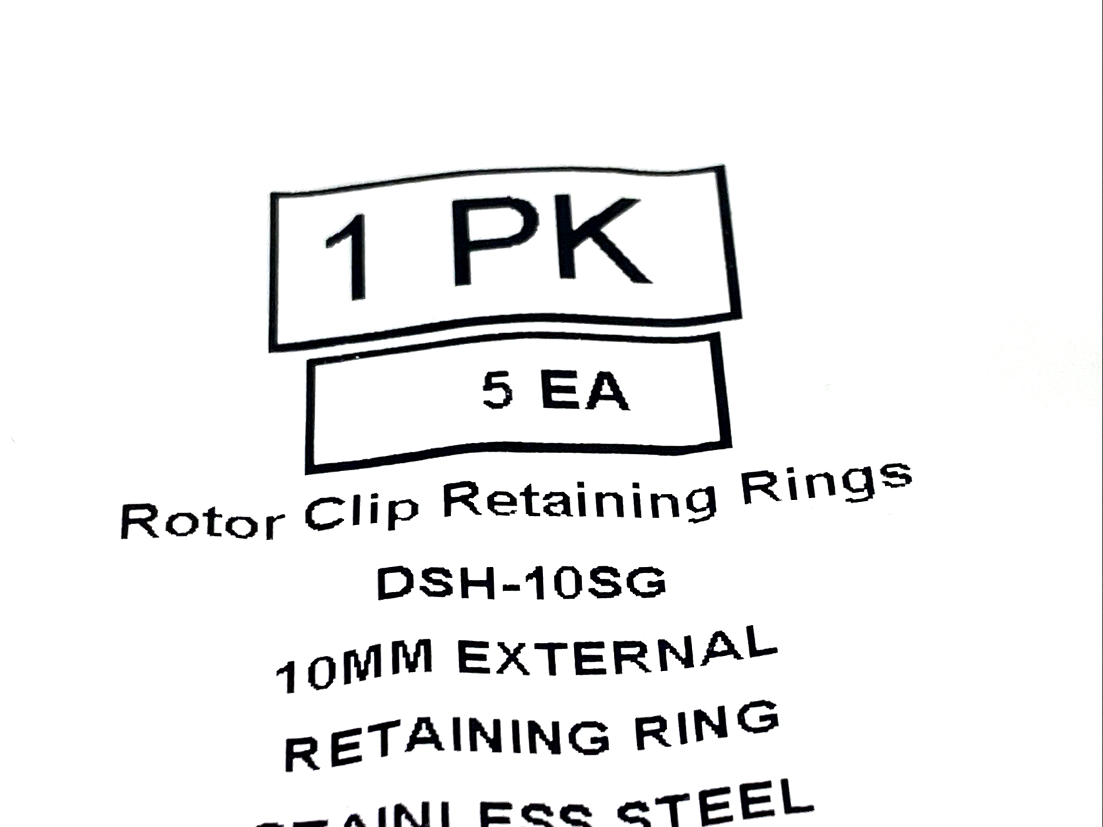 DSH-10SG 5pk Rotor Clip External Retaining Ring For 10mm Shaft SS 10-PACKS 50pcs - Maverick Industrial Sales