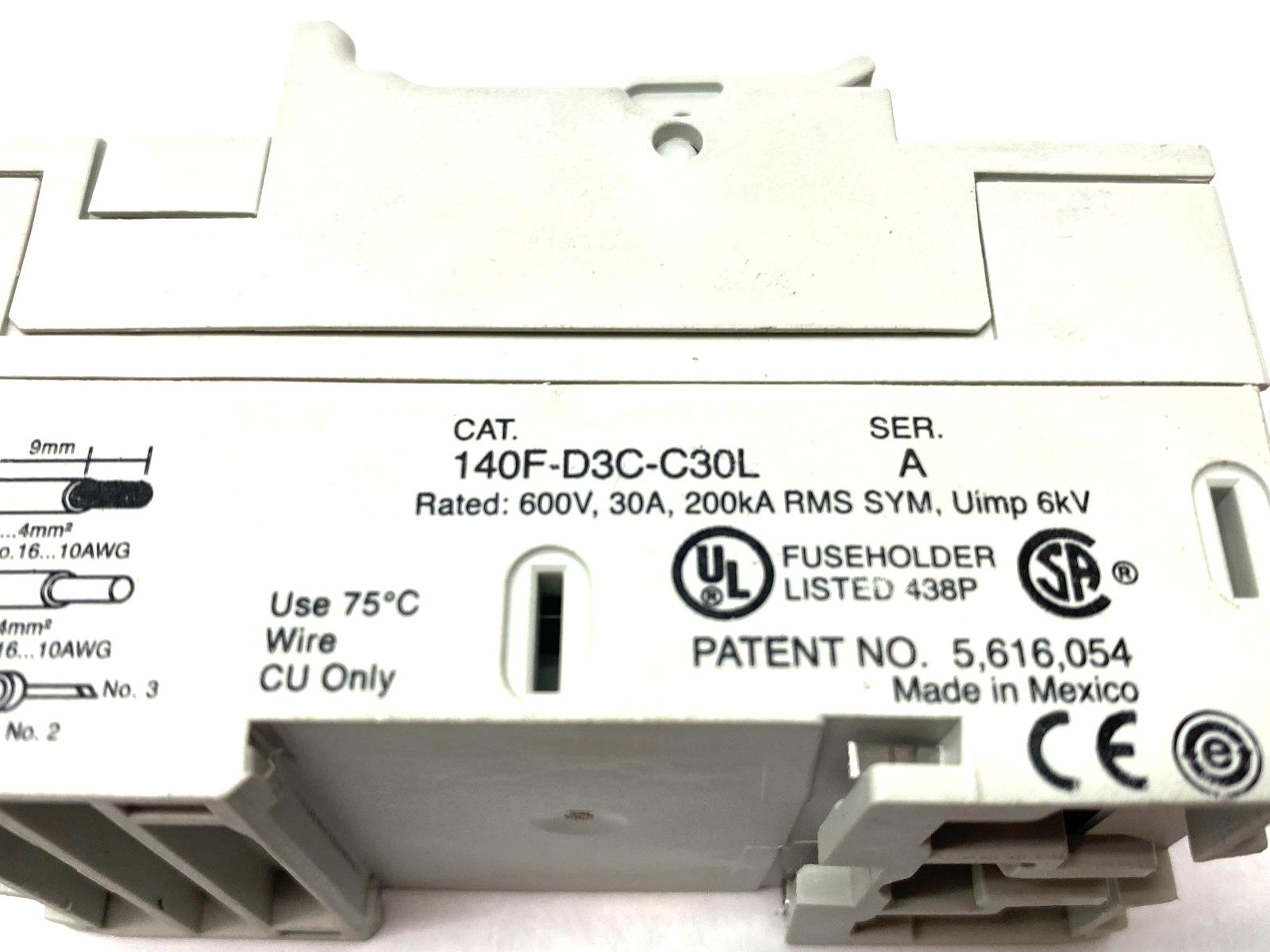 Allen Bradley 140F-D3C-C30L Ser. A Fuse Holder 600V 30A 3-Pole - Maverick Industrial Sales